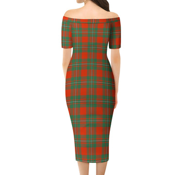 MacGregor Ancient Tartan Off Shoulder Lady Dress