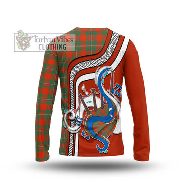 MacGregor Ancient Tartan Long Sleeve T-Shirt with Epic Bagpipe Style