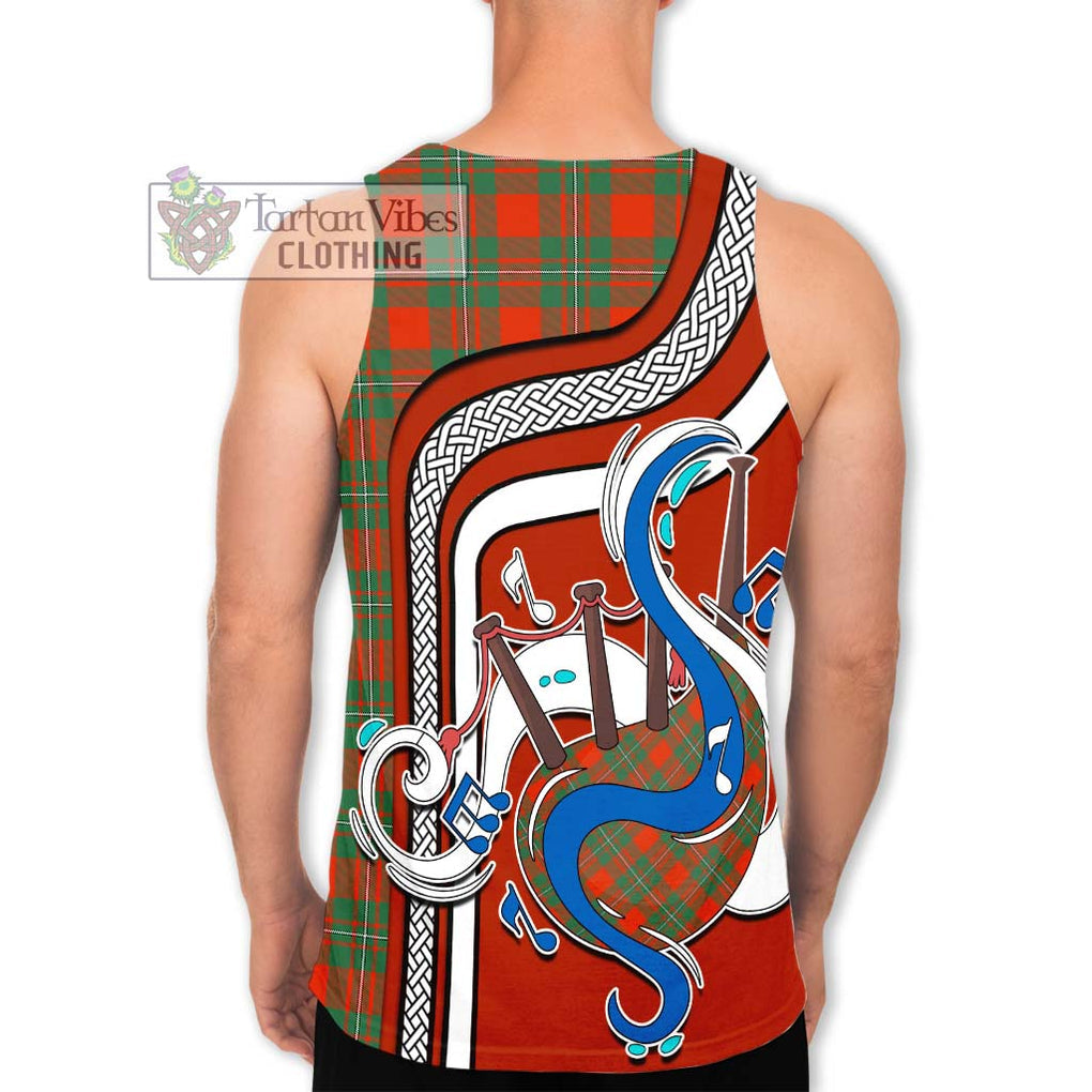 MacGregor Ancient Tartan Men's Tank Top with Epic Bagpipe Style - Tartanvibesclothing Shop