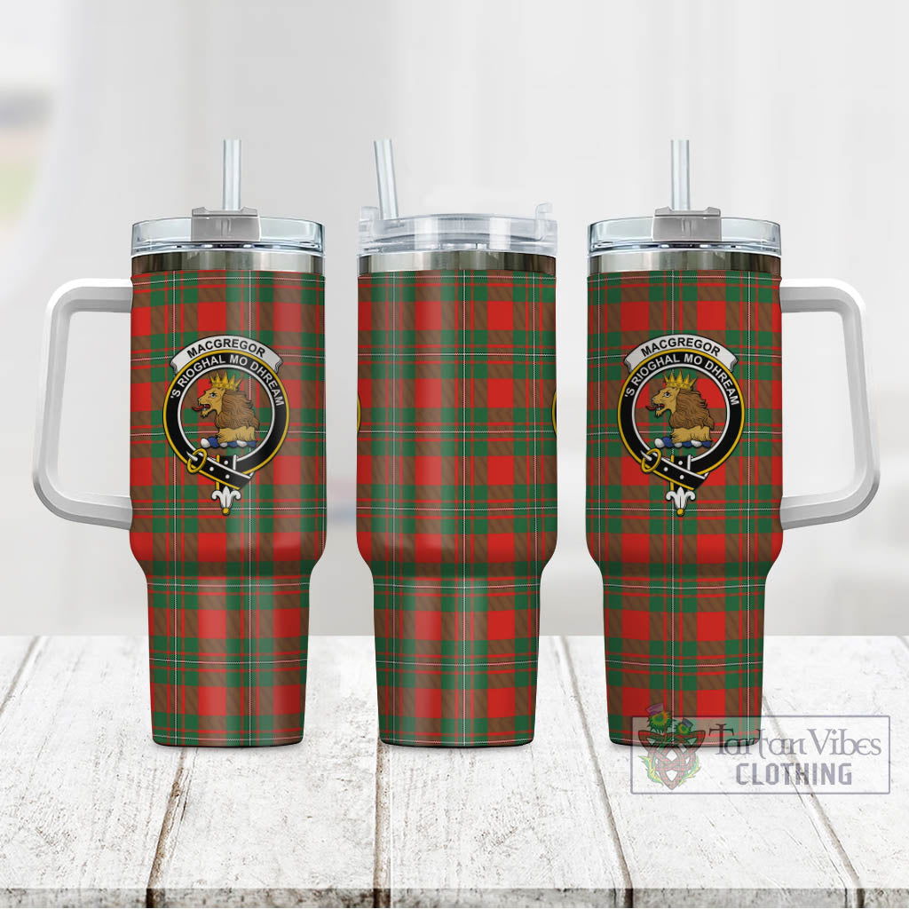 Tartan Vibes Clothing MacGregor Ancient Tartan and Family Crest Tumbler with Handle