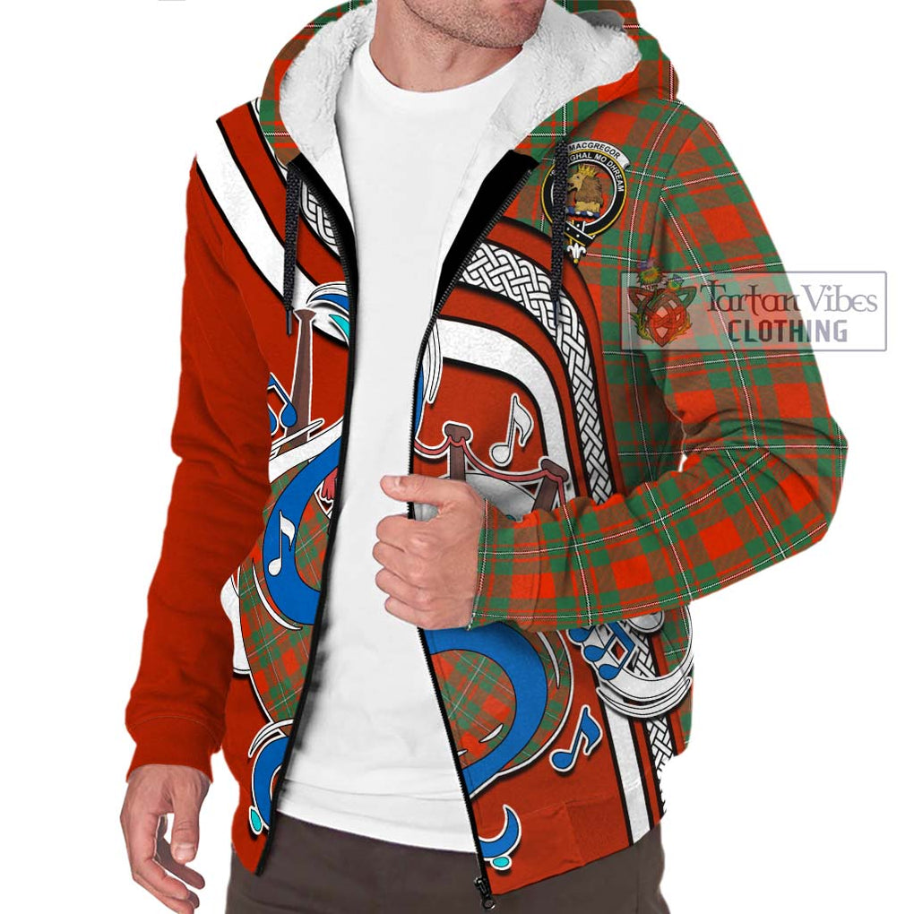 MacGregor Ancient Tartan Sherpa Hoodie with Epic Bagpipe Style Unisex - Tartanvibesclothing Shop