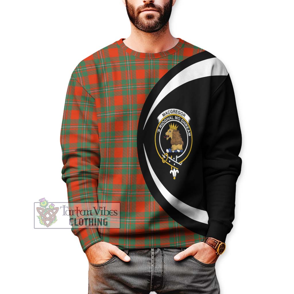 MacGregor Ancient Tartan Sweatshirt with Family Crest Circle Style - Tartan Vibes Clothing