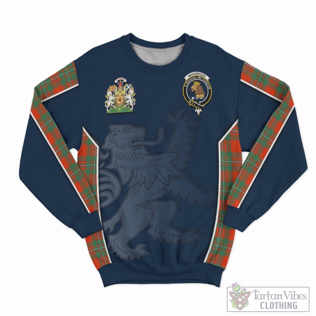 Tartan Vibes Clothing MacGregor Ancient Tartan Sweater with Family Crest and Lion Rampant Vibes Sport Style