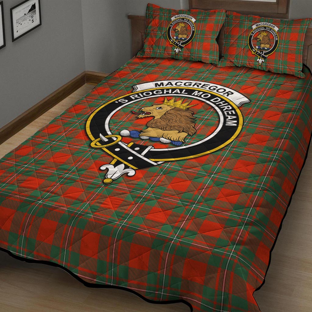 MacGregor Ancient Tartan Quilt Bed Set with Family Crest - Tartan Vibes Clothing