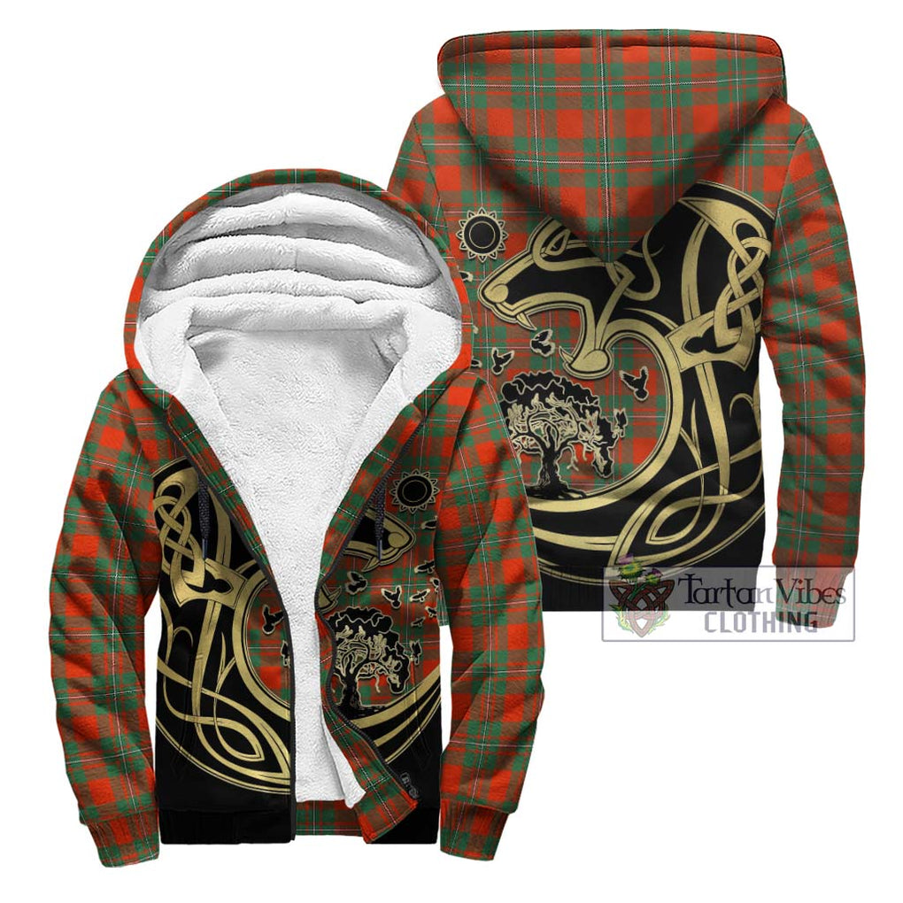 MacGregor Ancient Tartan Sherpa Hoodie with Family Crest Celtic Wolf Style Unisex - Tartan Vibes Clothing