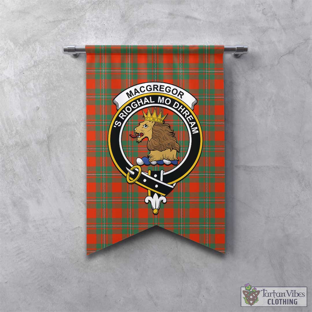 Tartan Vibes Clothing MacGregor Ancient Tartan Gonfalon, Tartan Banner with Family Crest