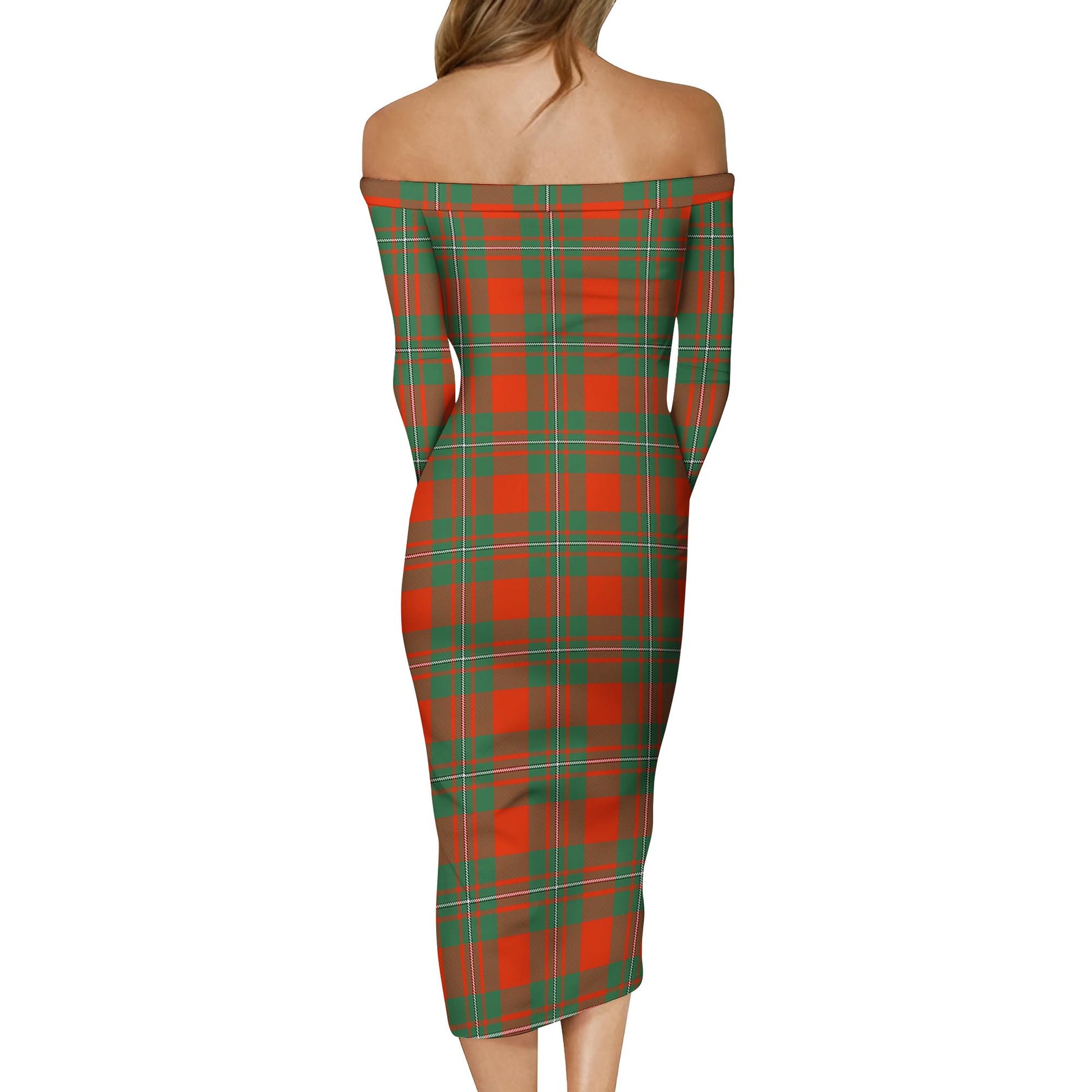 MacGregor Ancient Tartan Off Shoulder Lady Dress - Tartanvibesclothing