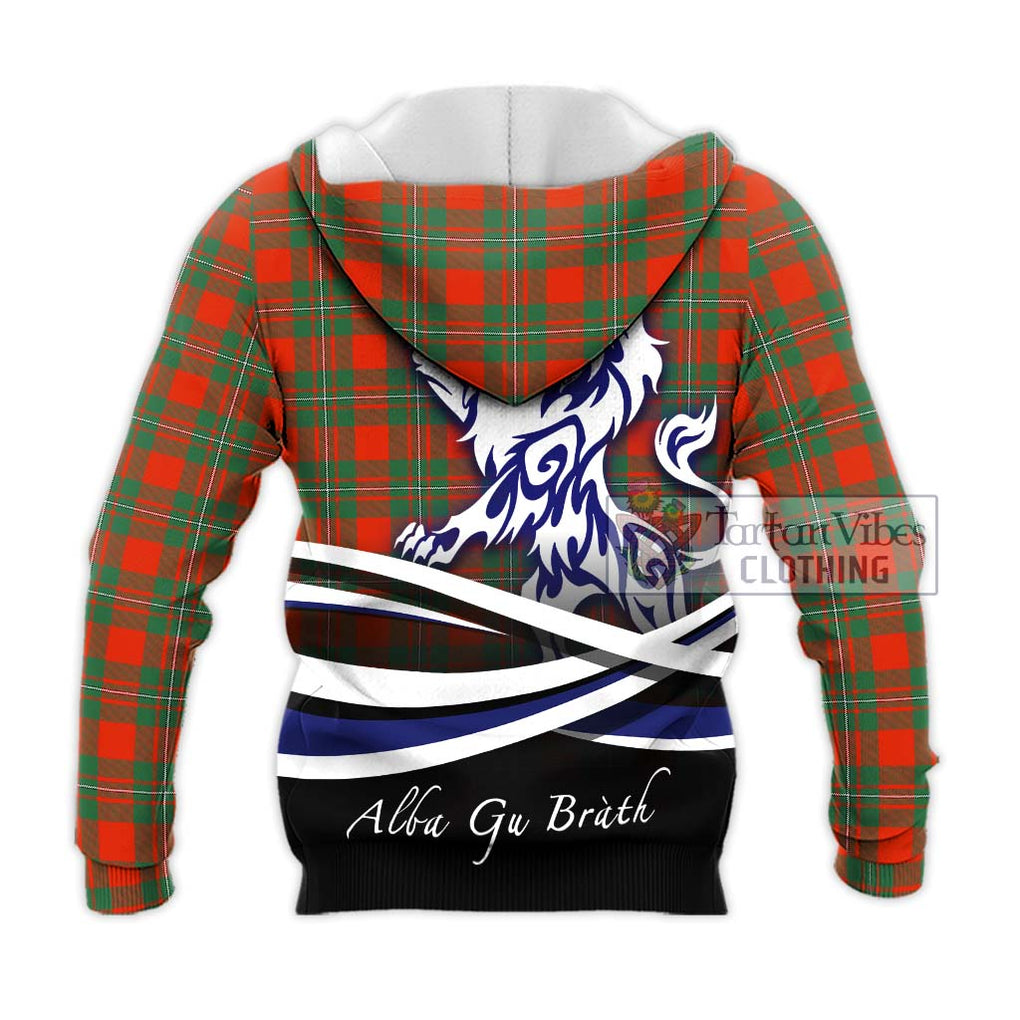 MacGregor Ancient Tartan Knitted Hoodie with Alba Gu Brath Regal Lion Emblem - Tartanvibesclothing Shop