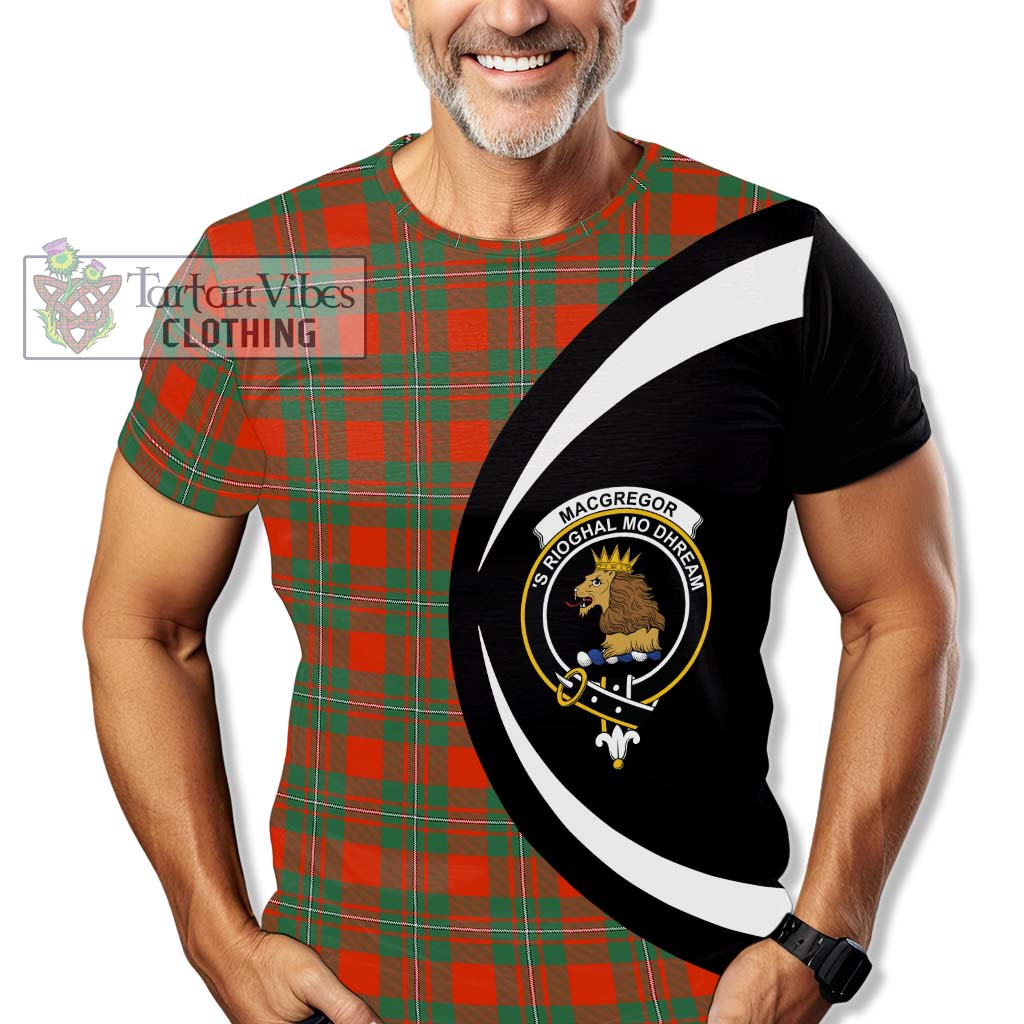 Tartan Vibes Clothing MacGregor Ancient Tartan T-Shirt with Family Crest Circle Style