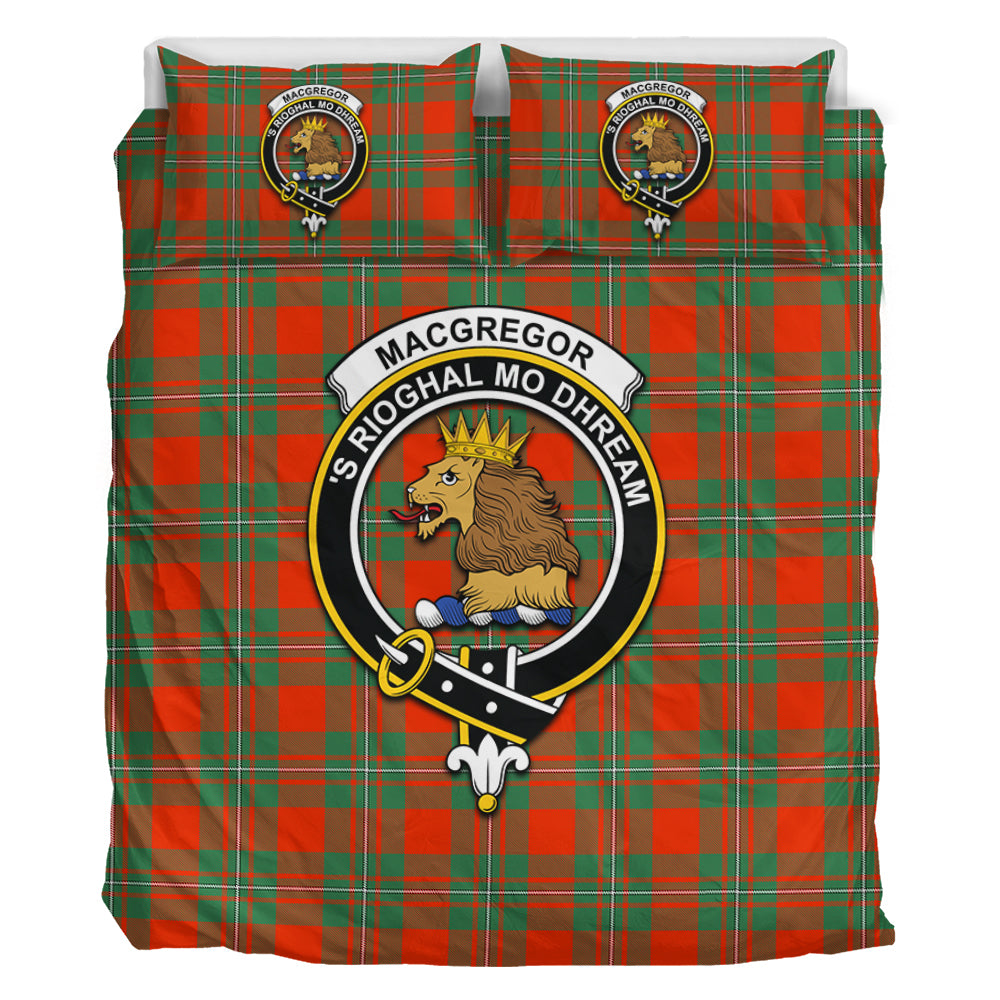 MacGregor Ancient Tartan Bedding Set with Family Crest - Tartan Vibes Clothing