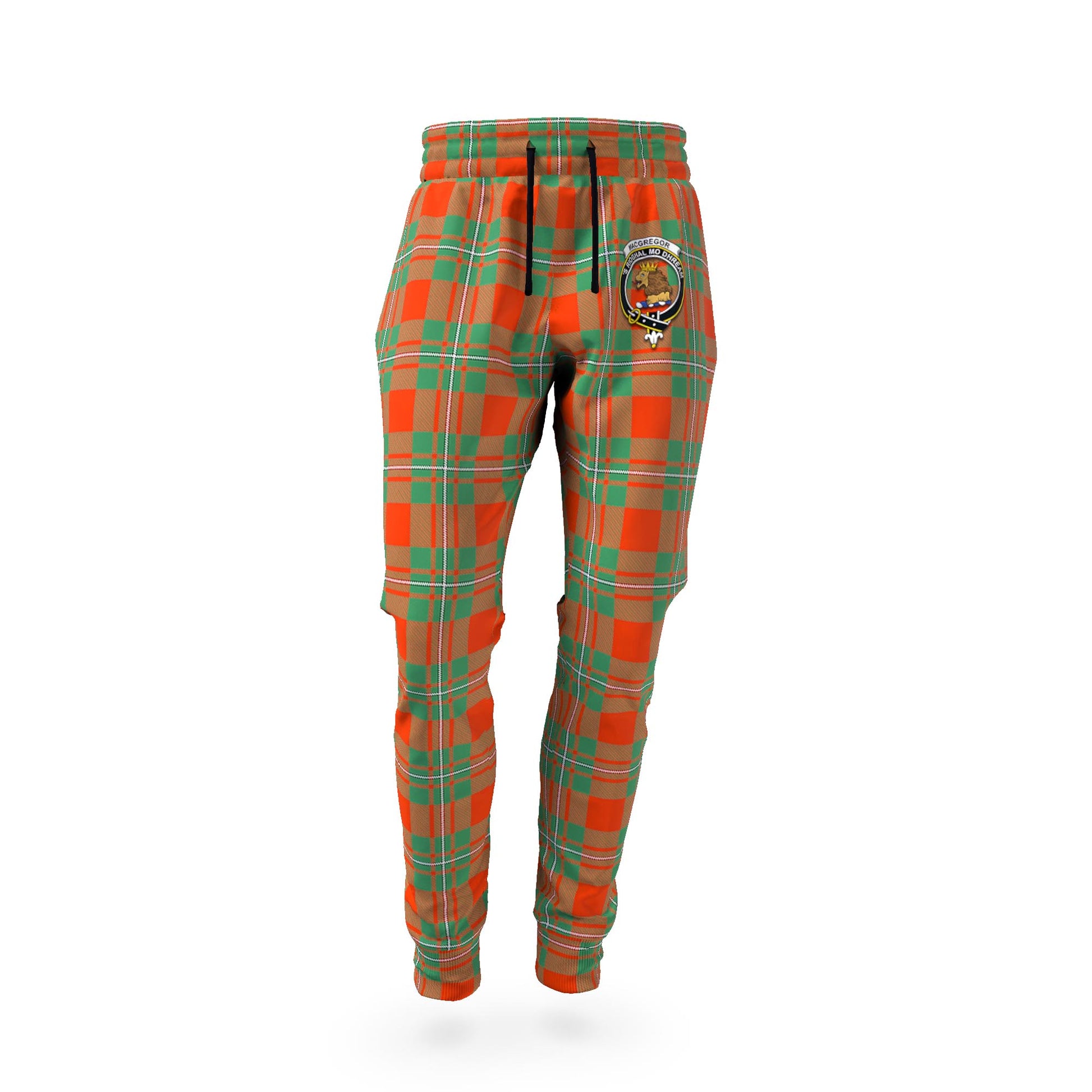 MacGregor Ancient Tartan Joggers Pants with Family Crest - Tartan Vibes Clothing