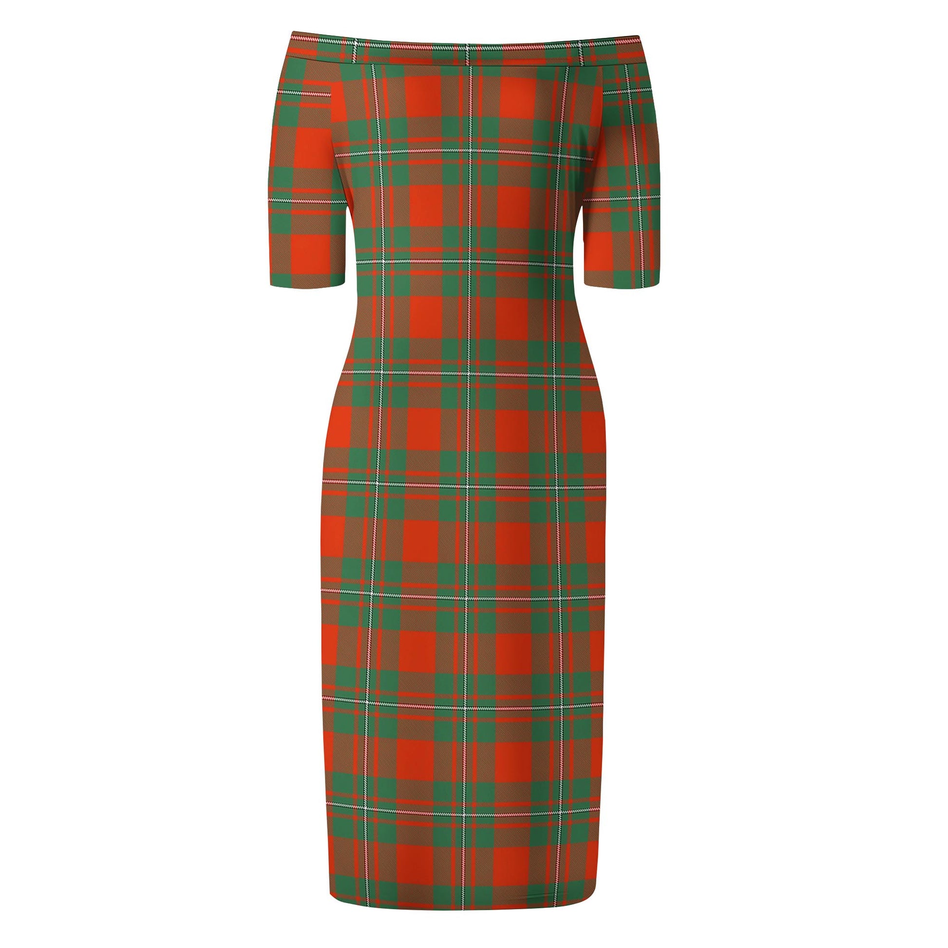 MacGregor Ancient Tartan Off Shoulder Lady Dress - Tartanvibesclothing