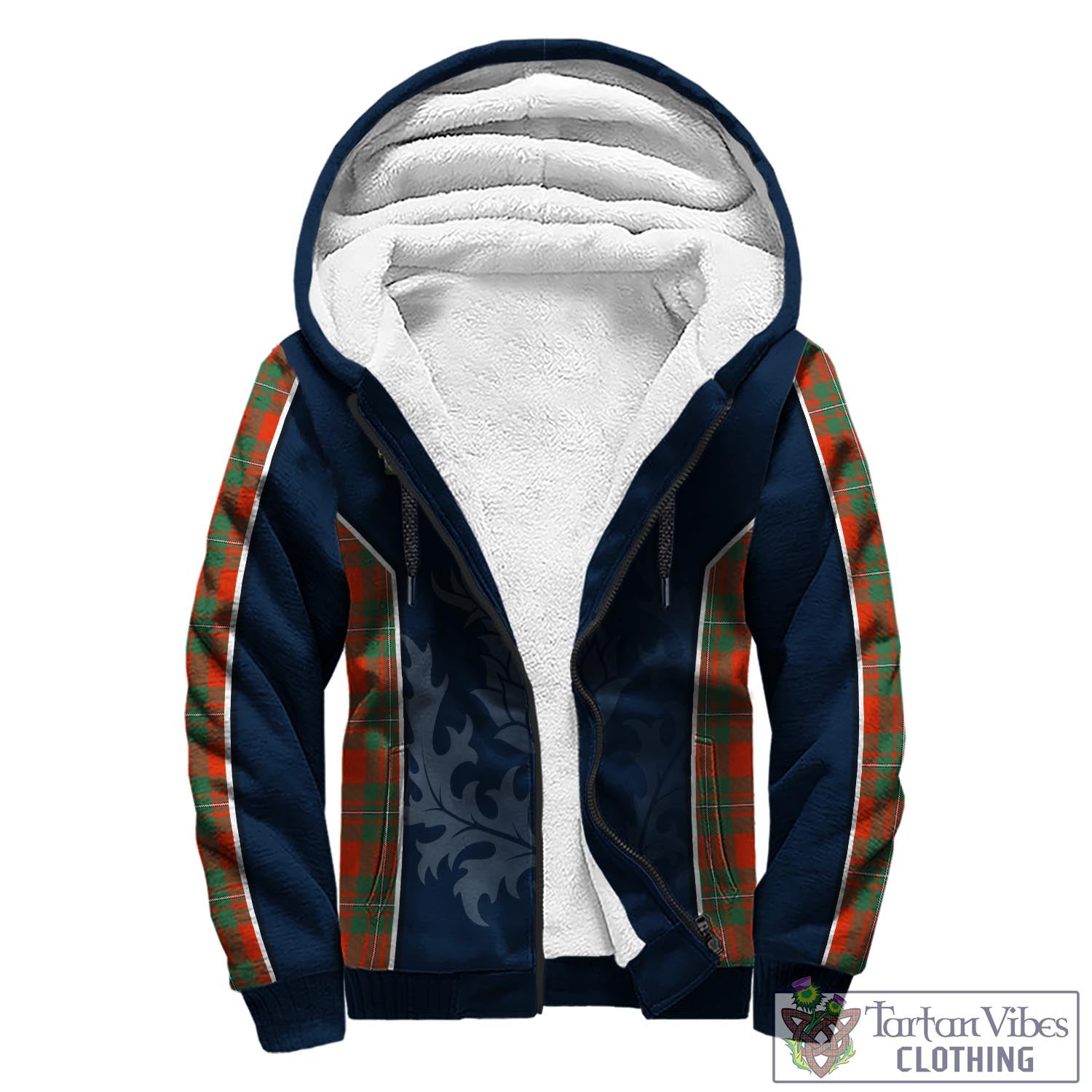 Tartan Vibes Clothing MacGregor Ancient Tartan Sherpa Hoodie with Family Crest and Scottish Thistle Vibes Sport Style