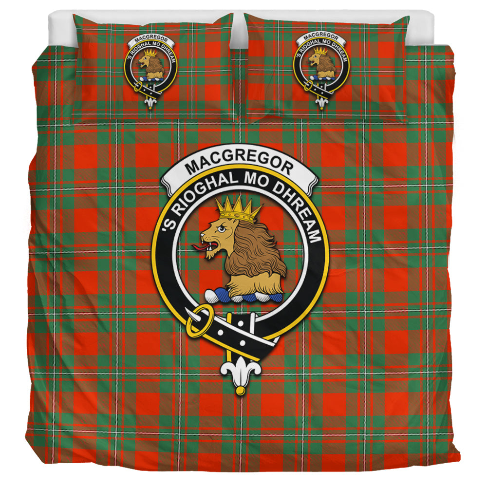 MacGregor Ancient Tartan Bedding Set with Family Crest UK Bedding Set UK Super King 104*94 inch - Tartan Vibes Clothing