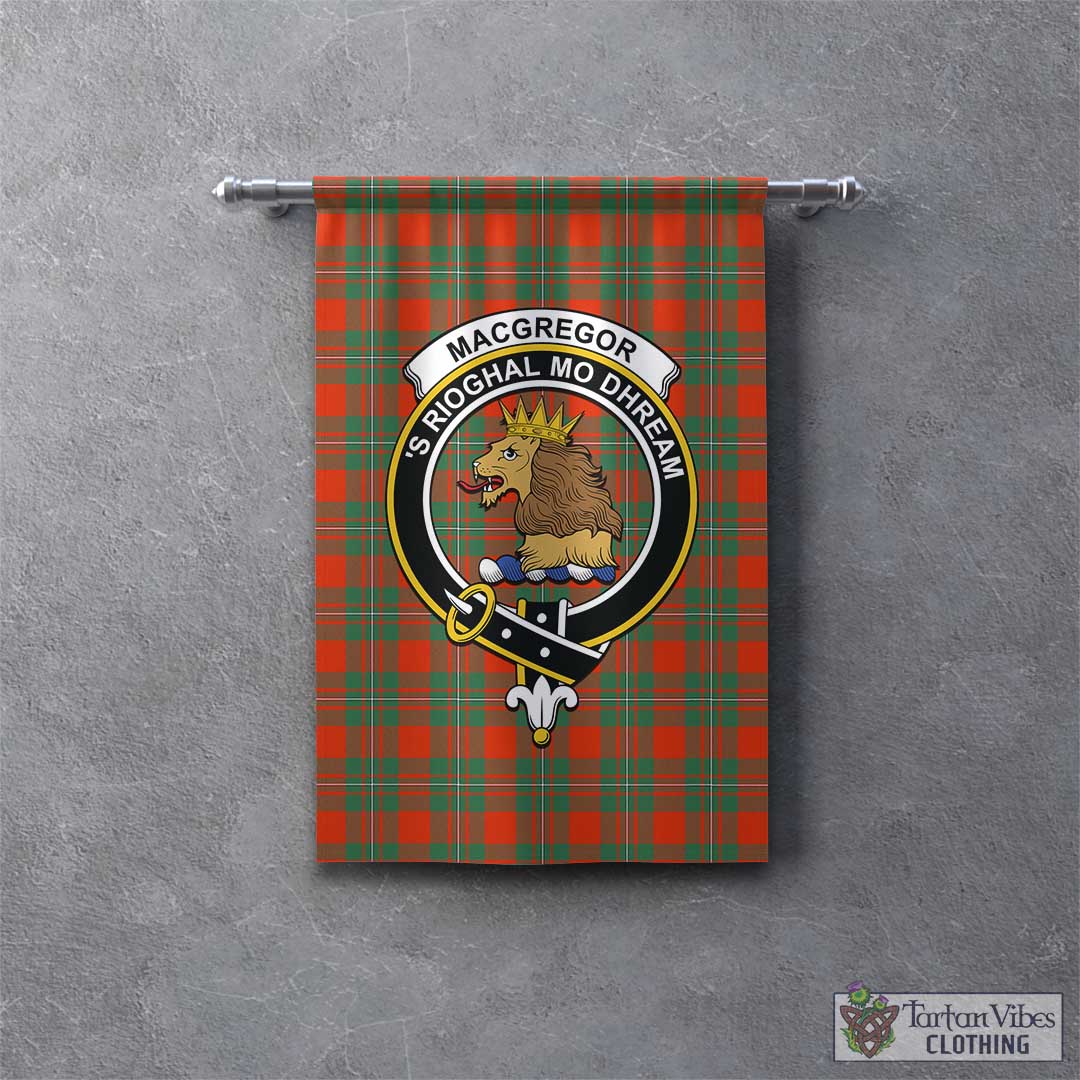 Tartan Vibes Clothing MacGregor Ancient Tartan Gonfalon, Tartan Banner with Family Crest