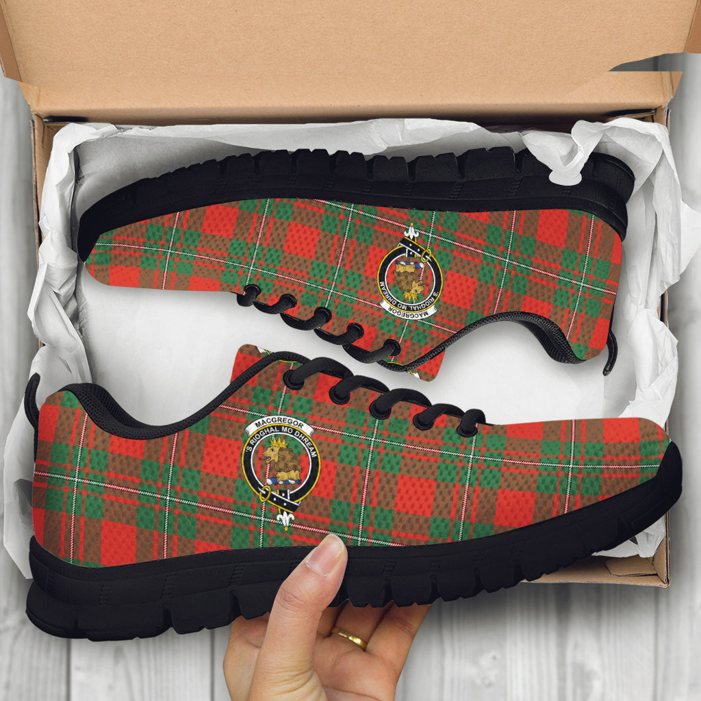 MacGregor Ancient Tartan Sneakers with Family Crest - Tartan Vibes Clothing