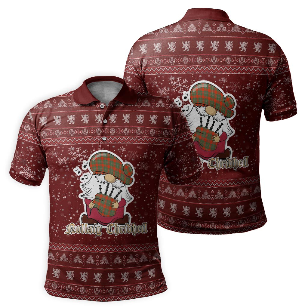 MacGregor Ancient Clan Christmas Family Polo Shirt with Funny Gnome Playing Bagpipes - Tartanvibesclothing