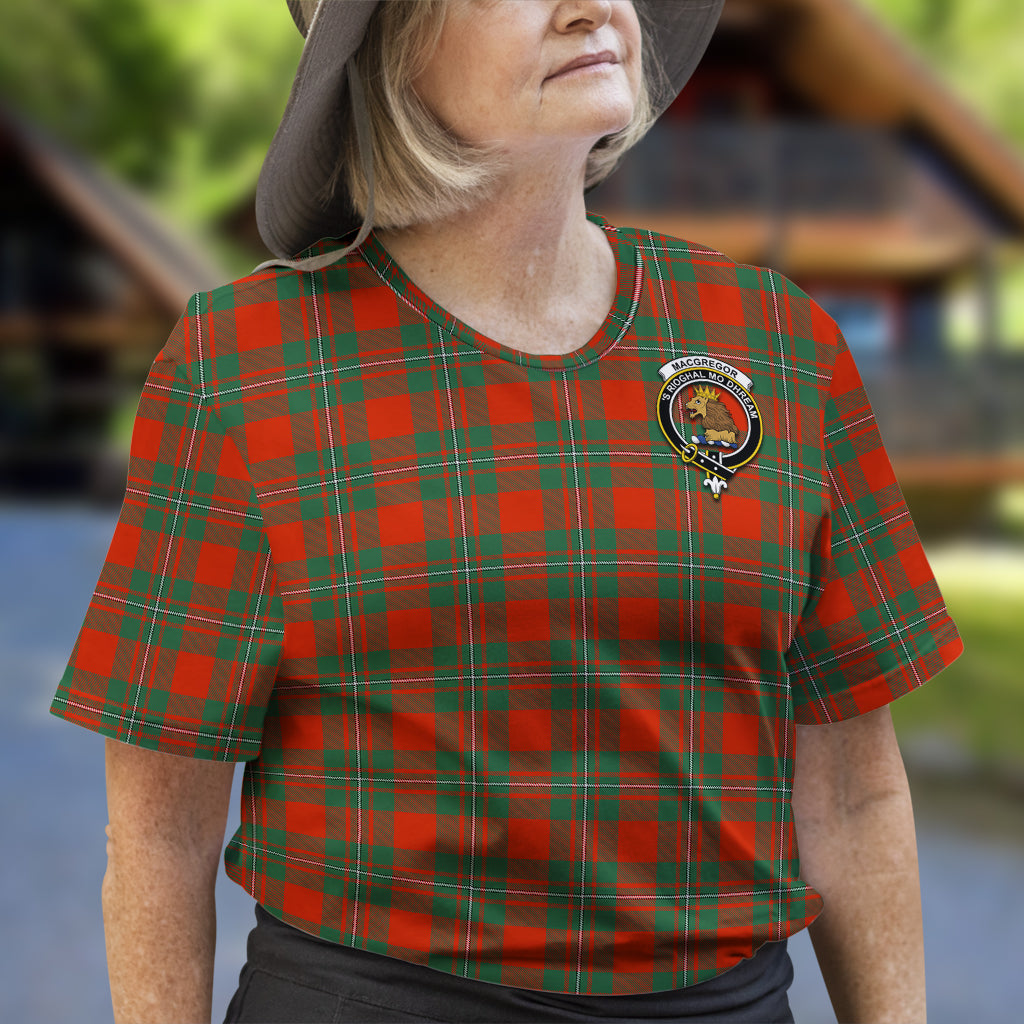 MacGregor Ancient Tartan T-Shirt with Family Crest - Tartan Vibes Clothing