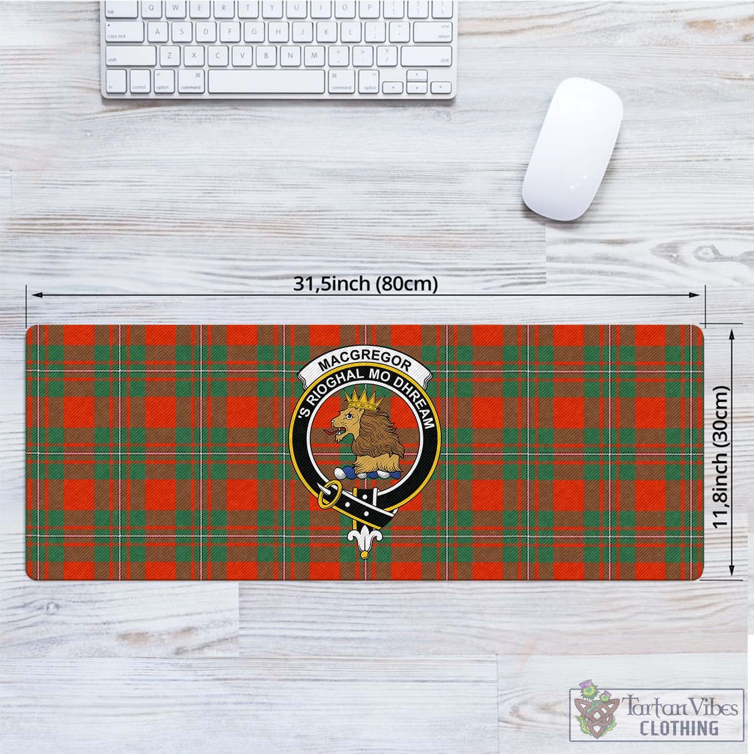 Tartan Vibes Clothing MacGregor Ancient Tartan Mouse Pad with Family Crest