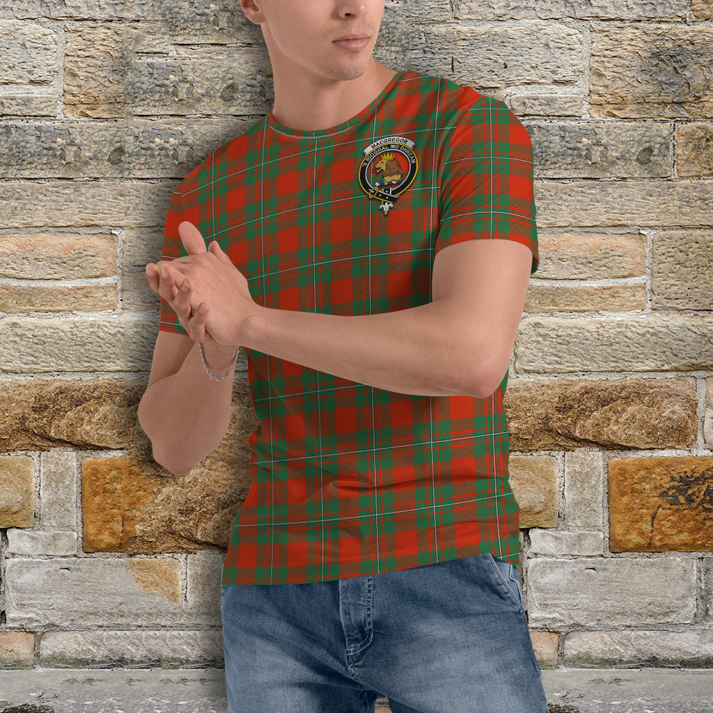 MacGregor Ancient Tartan T-Shirt with Family Crest - Tartan Vibes Clothing