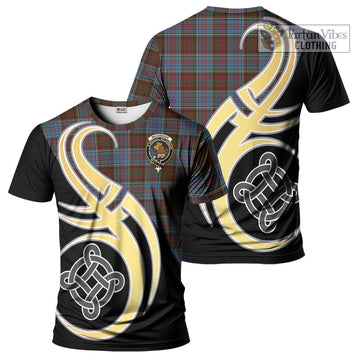 MacGregor Hastie Tartan T-Shirt with Family Crest and Celtic Symbol Style