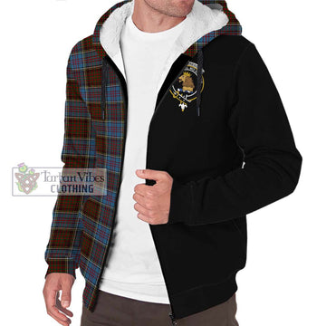 MacGregor Hastie Tartan Sherpa Hoodie with Family Crest and Half Of Me Style