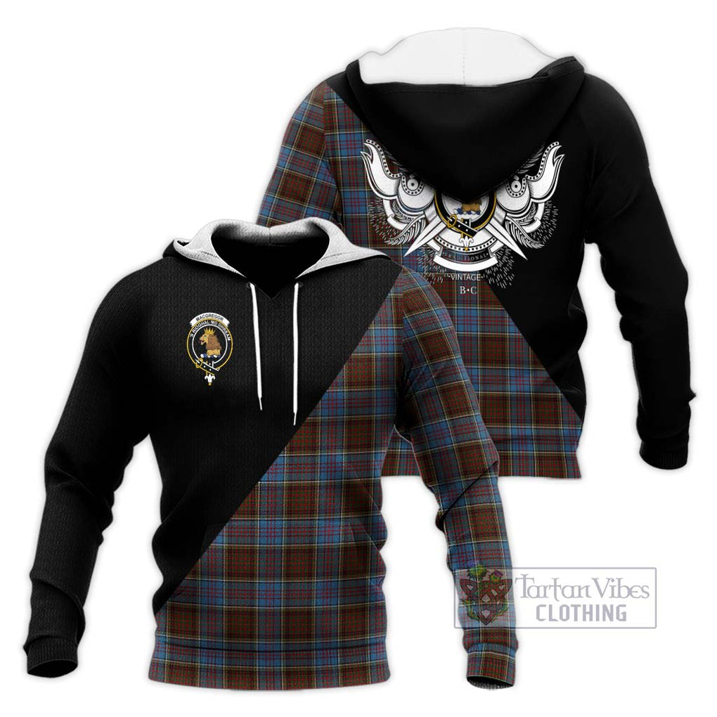 MacGregor Hastie Tartan Knitted Hoodie with Family Crest and Military Logo Style Unisex Knitted Pullover Hoodie - Tartanvibesclothing Shop