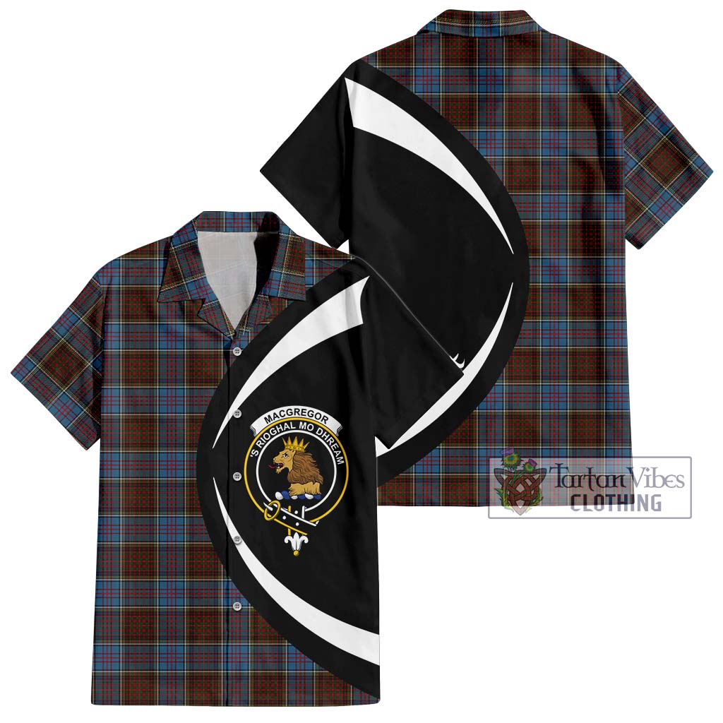 MacGregor Hastie Tartan Short Sleeve Button Up with Family Crest Circle Style Kid - Tartan Vibes Clothing