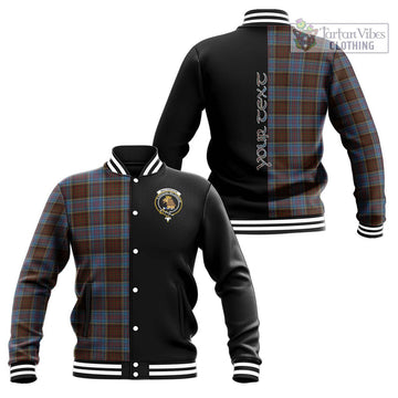 MacGregor Hastie Tartan Baseball Jacket with Family Crest and Half Of Me Style