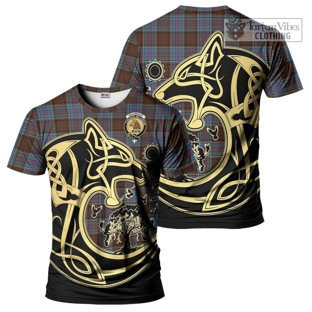 MacGregor Hastie Tartan T-Shirt with Family Crest Celtic Wolf Style Kid's Shirt - Tartan Vibes Clothing