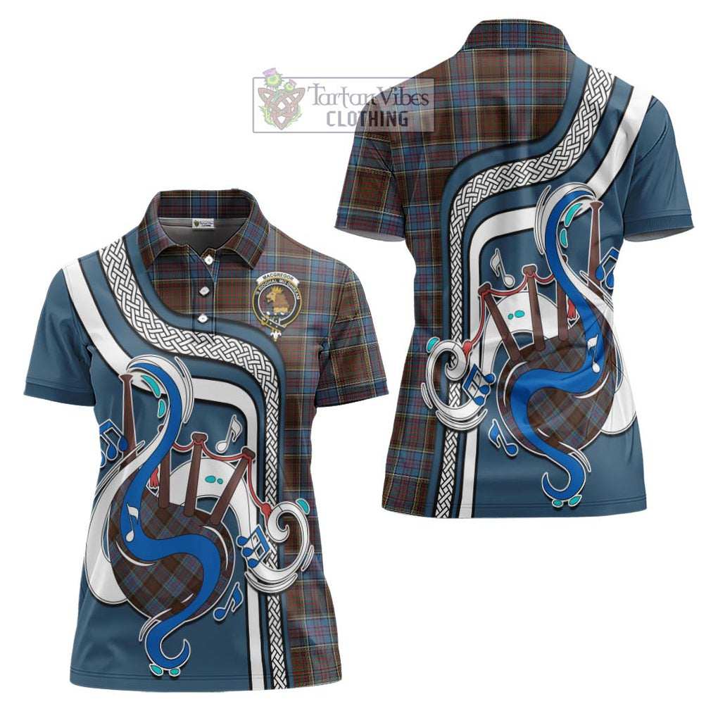 MacGregor Hastie Tartan Women's Polo Shirt with Epic Bagpipe Style Women - Tartanvibesclothing Shop