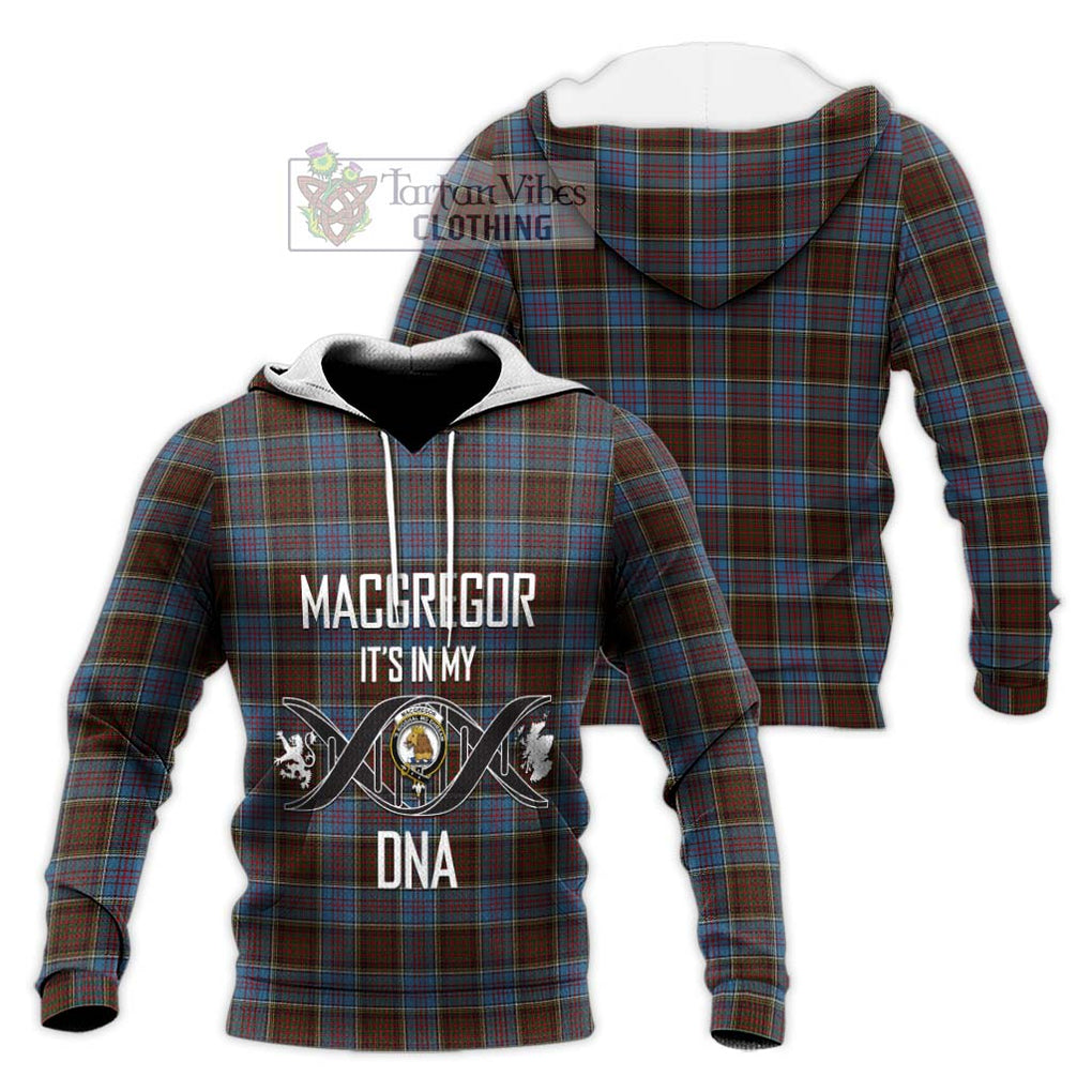 MacGregor Hastie Tartan Knitted Hoodie with Family Crest DNA In Me Style Unisex Knitted Pullover Hoodie - Tartanvibesclothing Shop