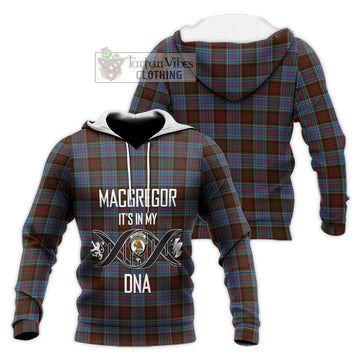 MacGregor Hastie Tartan Knitted Hoodie with Family Crest DNA In Me Style