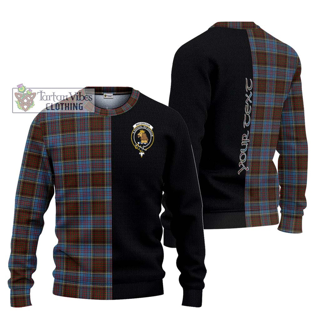 MacGregor Hastie Tartan Knitted Sweater with Family Crest and Half Of Me Style Unisex - Tartanvibesclothing Shop