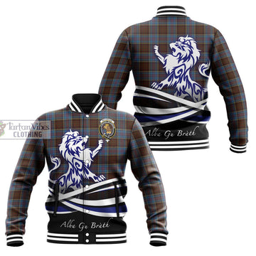 MacGregor Hastie Tartan Baseball Jacket with Alba Gu Brath Regal Lion Emblem