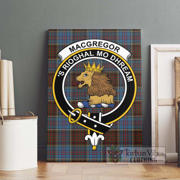 MacGregor Hastie Tartan Canvas Print Wall Art with Family Crest