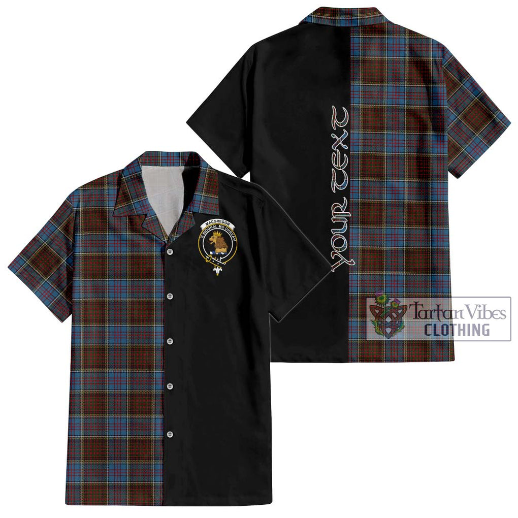 MacGregor Hastie Tartan Short Sleeve Button Shirt with Family Crest and Half Of Me Style Kid - Tartanvibesclothing Shop