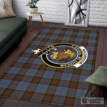 MacGregor Hastie Tartan Area Rug with Family Crest