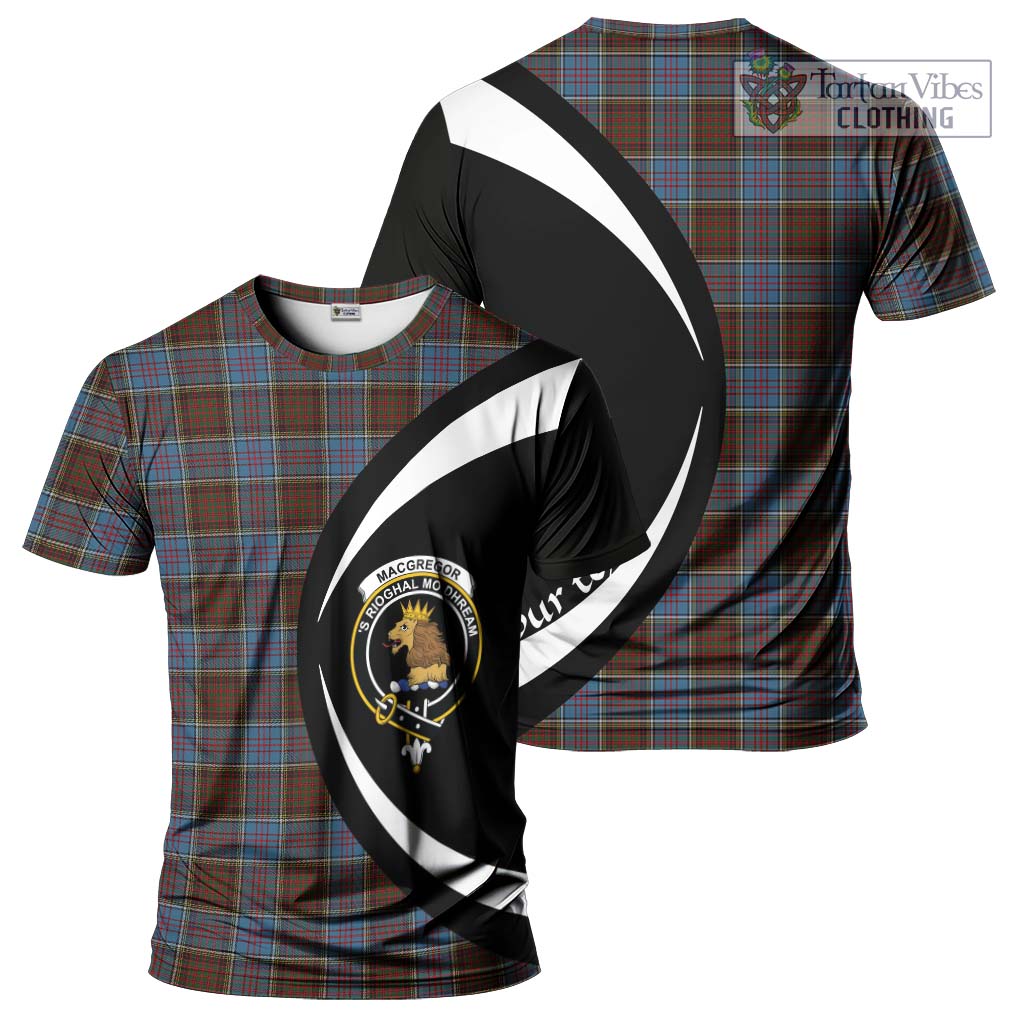 Tartan Vibes Clothing MacGregor Hastie Tartan T-Shirt with Family Crest Circle Style