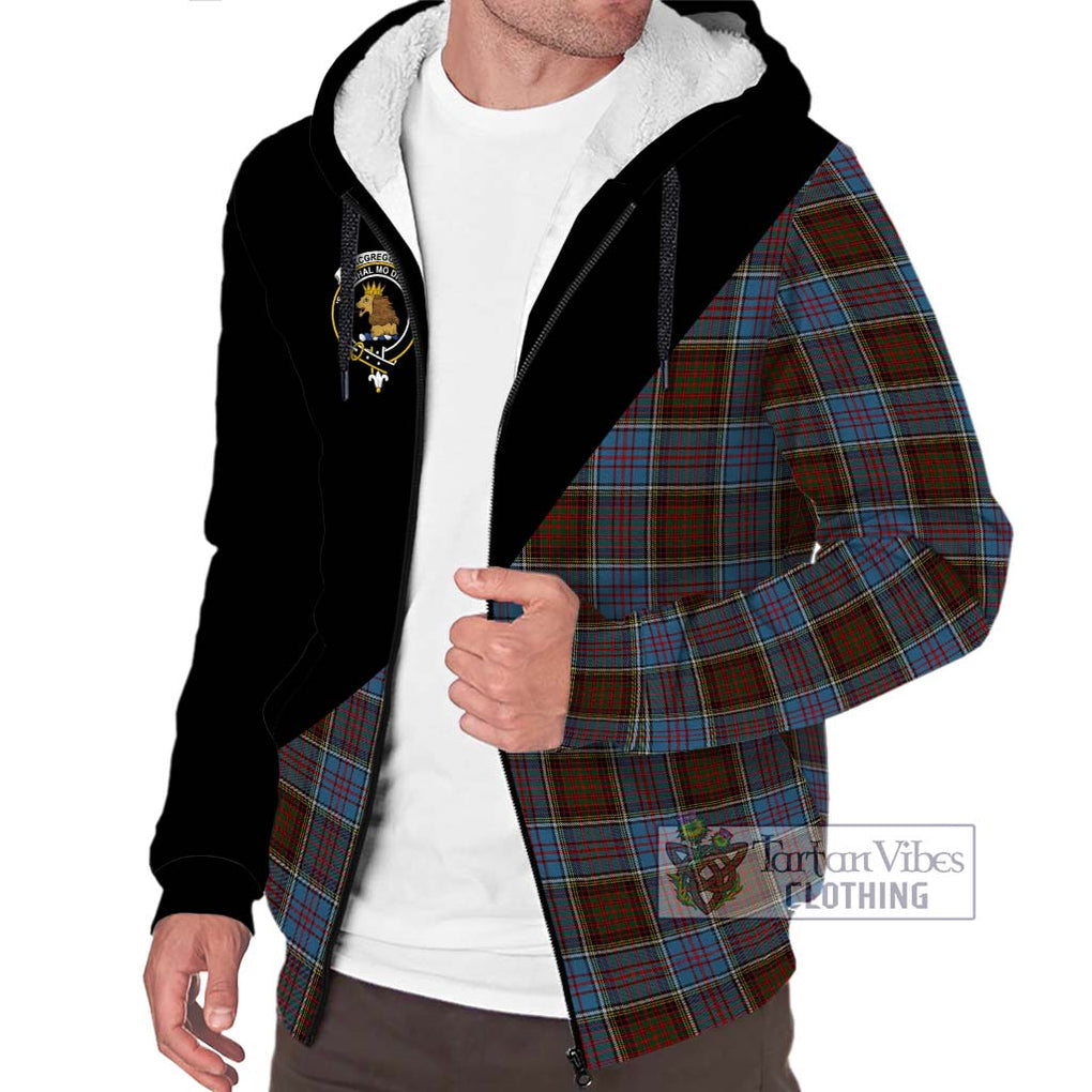 MacGregor Hastie Tartan Sherpa Hoodie with Family Crest and Military Logo Style Unisex S - Tartanvibesclothing Shop