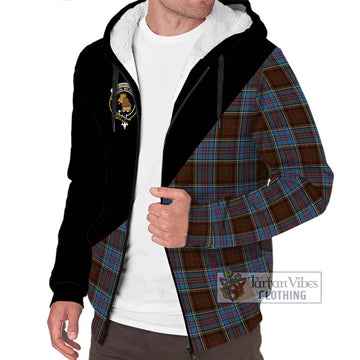 MacGregor Hastie Tartan Sherpa Hoodie with Family Crest and Military Logo Style