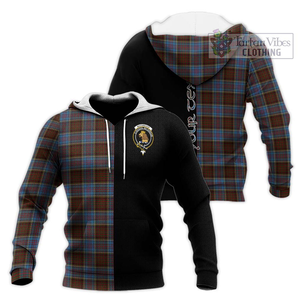 MacGregor Hastie Tartan Knitted Hoodie with Family Crest and Half Of Me Style Unisex Knitted Pullover Hoodie - Tartanvibesclothing Shop