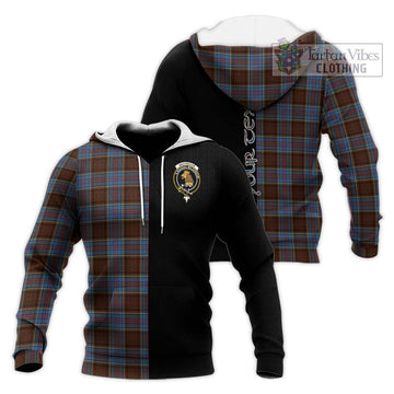 MacGregor Hastie Tartan Knitted Hoodie with Family Crest and Half Of Me Style