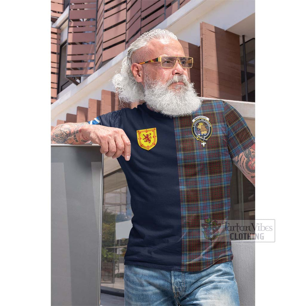 Tartan Vibes Clothing MacGregor Hastie Tartan Cotton T-shirt with Scottish Lion Royal Arm Half Style