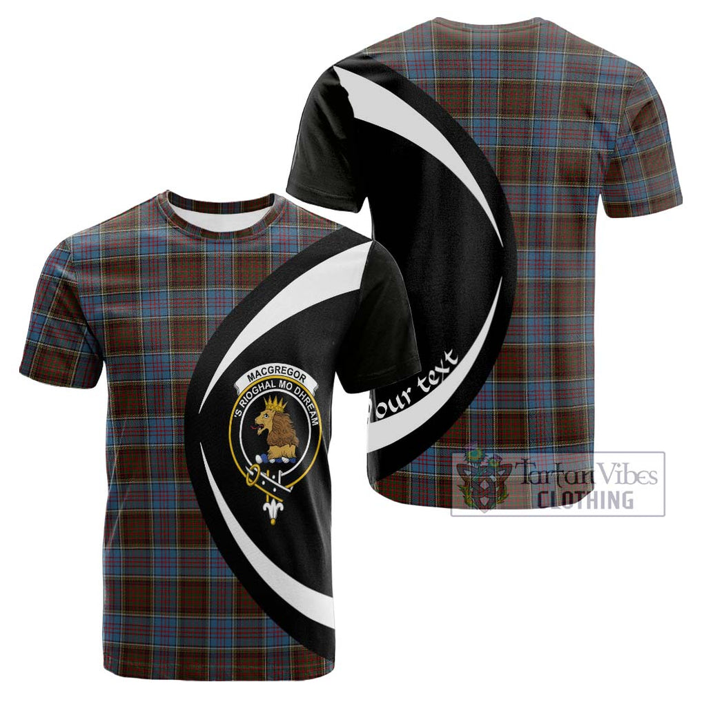 Tartan Vibes Clothing MacGregor Hastie Tartan Cotton T-shirt with Family Crest Circle Style