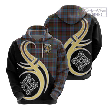 MacGregor Hastie Tartan Hoodie with Family Crest and Celtic Symbol Style