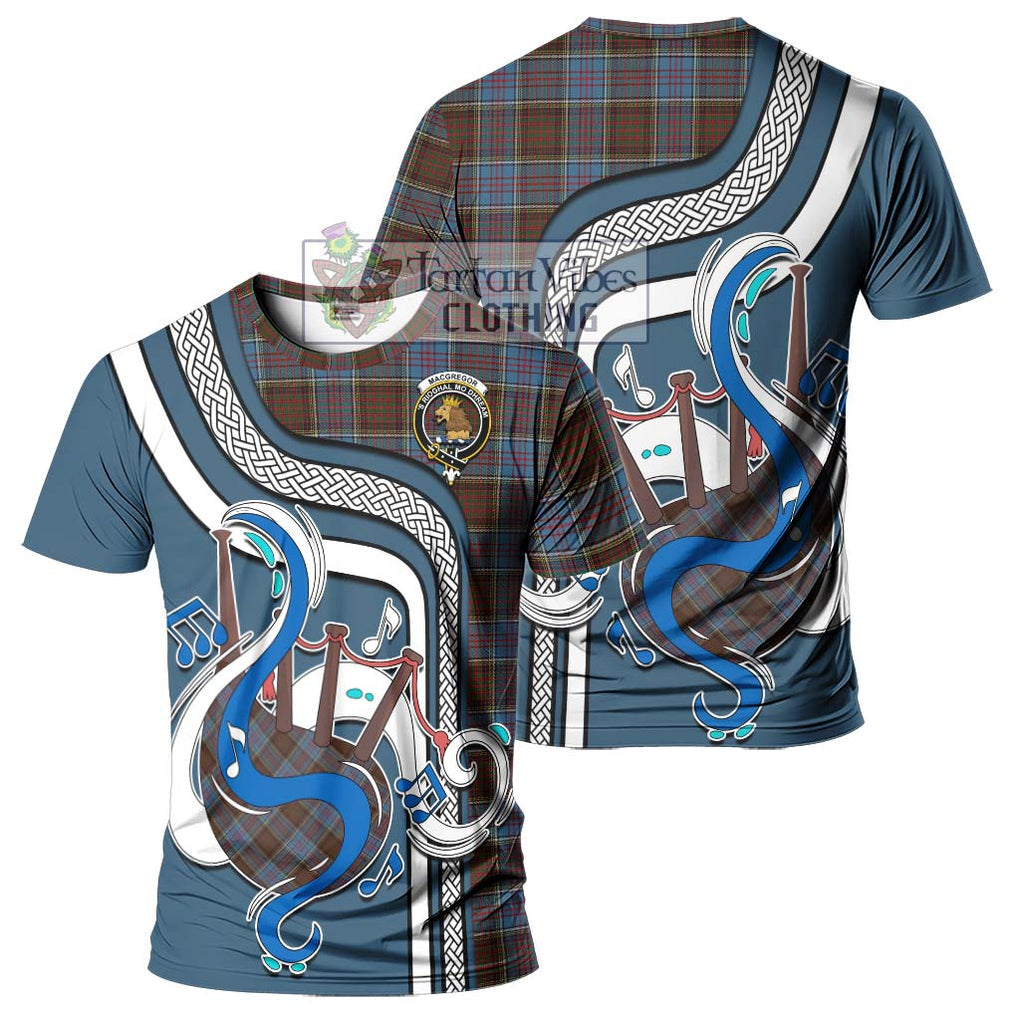 MacGregor Hastie Tartan T-Shirt with Epic Bagpipe Style - Tartanvibesclothing Shop