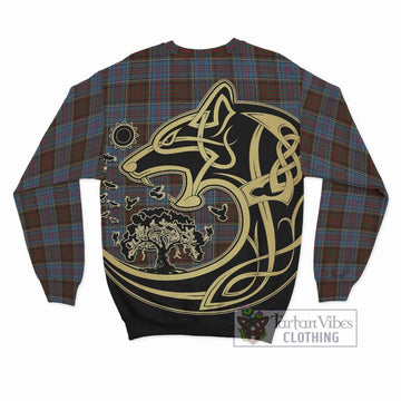 MacGregor Hastie Tartan Sweatshirt with Family Crest Celtic Wolf Style