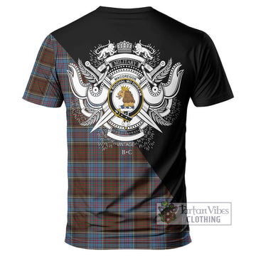 MacGregor Hastie Tartan T-Shirt with Family Crest and Military Logo Style