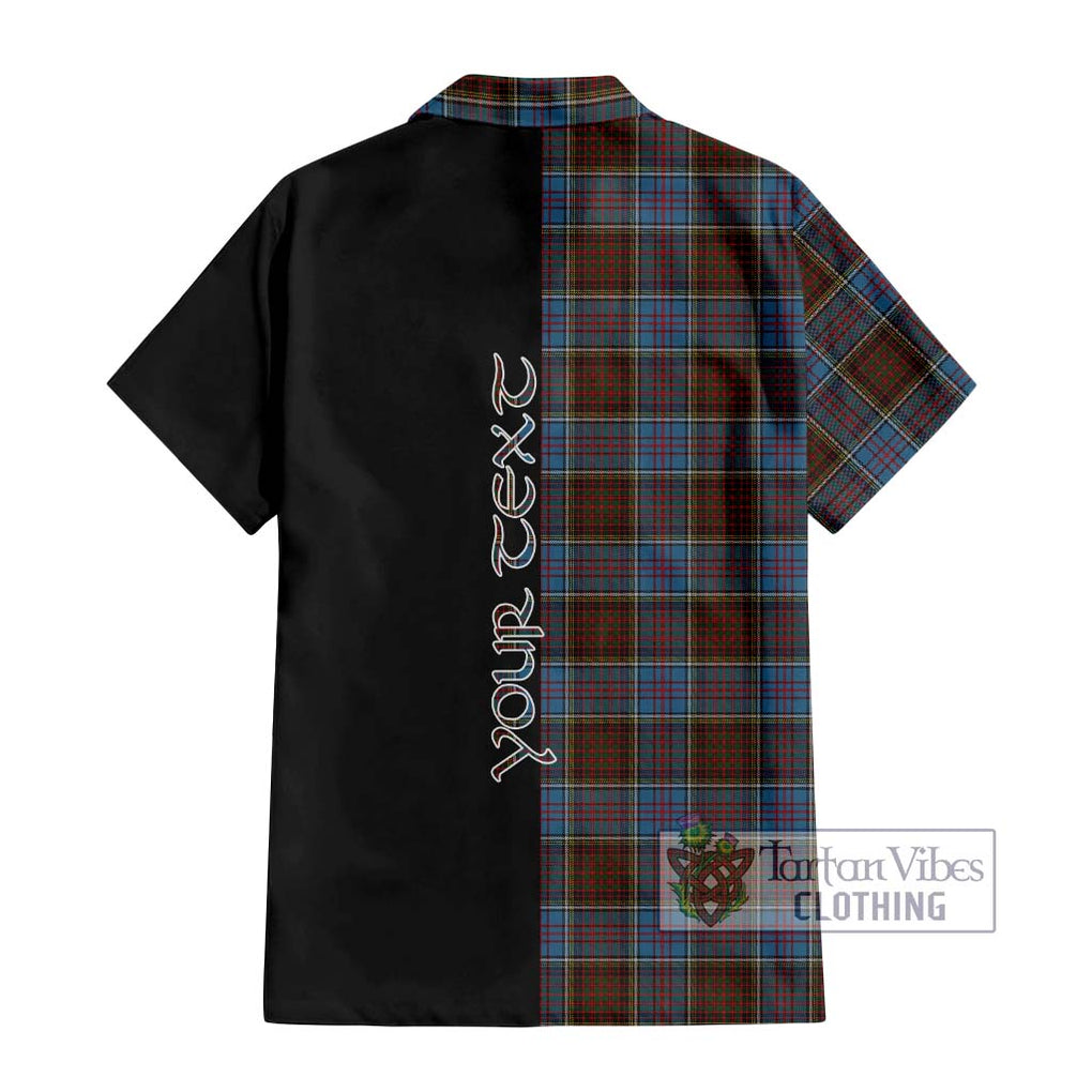 MacGregor Hastie Tartan Short Sleeve Button Shirt with Family Crest and Half Of Me Style - Tartanvibesclothing Shop